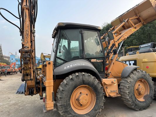 CASE 695SR Pemuat backhoe bekas Konstruksi kuat 4 roda backhoe loader