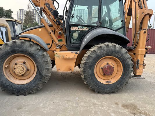 CASE 695SR Pemuat backhoe bekas Konstruksi kuat 4 roda backhoe loader