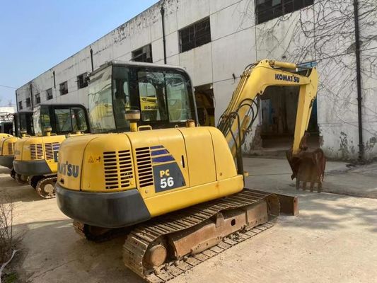 Warna asli digunakan Komatsu PC56MR-2 Mini Excavator Dalam kondisi yang sangat baik