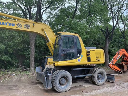 Kompak Jepang Digunakan Komatsu Excavator PC150W-6 Digunakan Roda Excavator