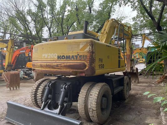 Kompak Jepang Digunakan Komatsu Excavator PC150W-6 Digunakan Roda Excavator