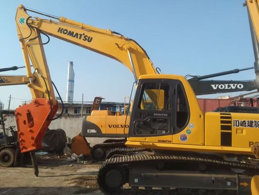 Jepang Digunakan Komatsu PC220 6 Excavator Mudah Operasi Dengan Palu Hidraulik