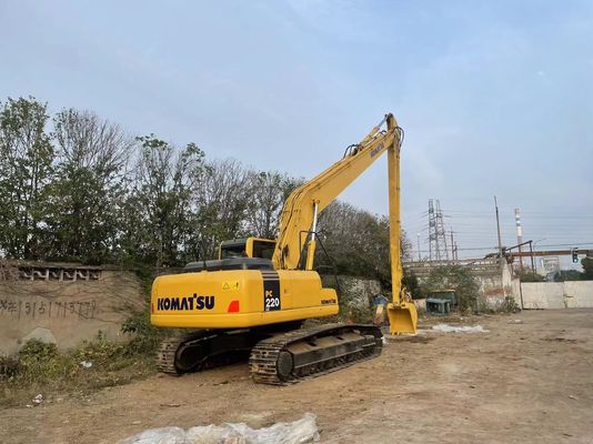 Asal Jepang Digunakan Komatsu Excavator PC220-7 Crawler Dengan Lengan Panjang 18 Meter