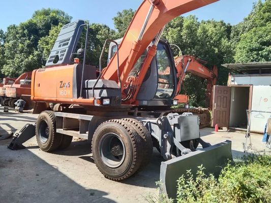 Warna Asli Digunakan Hitachi ZX160W Wheel Excavator Dalam Kondisi Baik