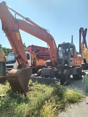 Warna Asli Digunakan Hitachi ZX160W Wheel Excavator Dalam Kondisi Baik