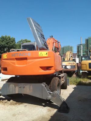Warna Asli Digunakan Hitachi ZX160W Wheel Excavator Dalam Kondisi Baik