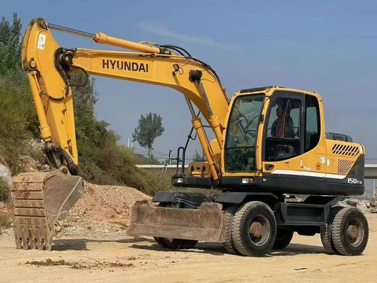 Hyundai R150W-9 Digunakan Excavator Roda 2015 Presisi Tinggi Untuk Bangunan