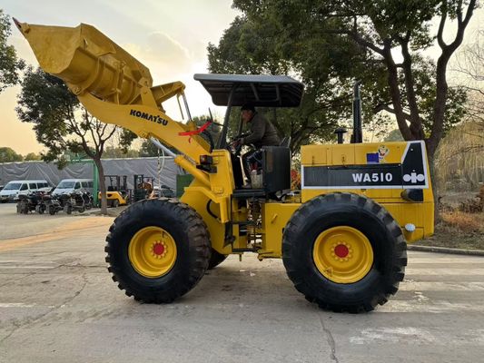 Original Jepang digunakan Komatsu WA510 Mini Wheel Loader bekerja dalam kondisi baik