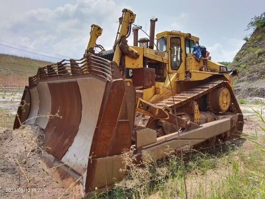 Warna Asli Digunakan Caterpillar D11R Bulldozer Dengan Hydraulic Ripper