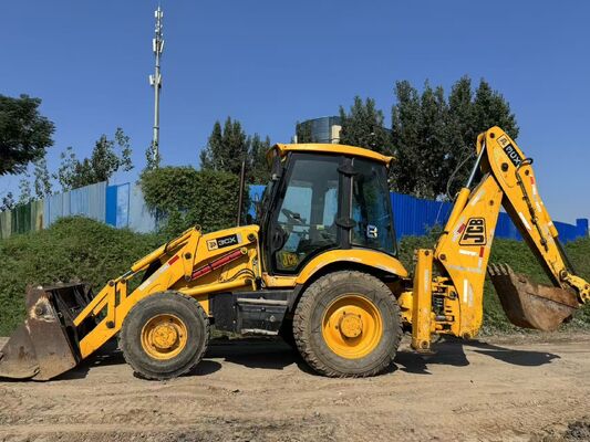 Warna Asli JCB 3CX Bekas Backhoe Loader 4 Wheel Drive