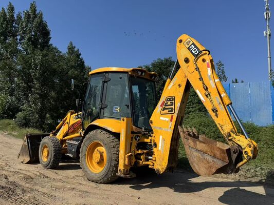 Warna Asli JCB 3CX Bekas Backhoe Loader 4 Wheel Drive