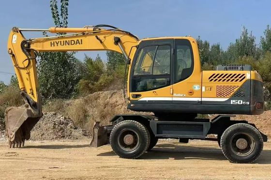 Hyundai R150W-9 Digunakan Excavator Roda 2015 Presisi Tinggi Untuk Bangunan